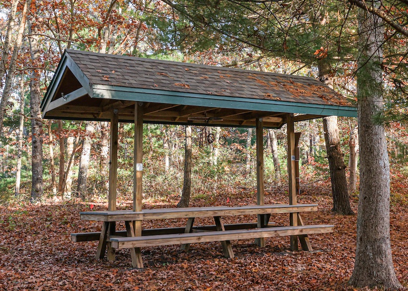 Picnic Pavillion at Maple Swamp Conservation area in Sandwich